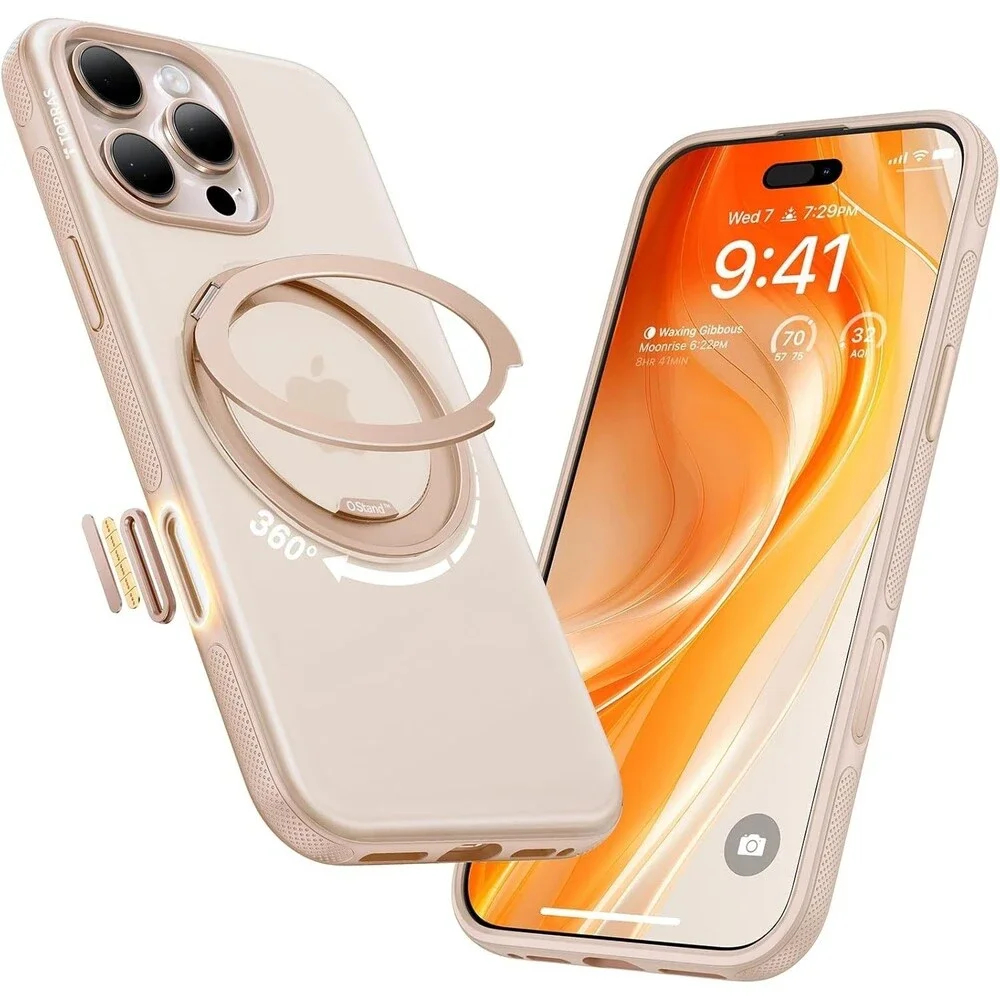 TORRAS iPhone 16 Pro Max Case 360 Magnetic Stand MagSafe Shockproof Ostand O3